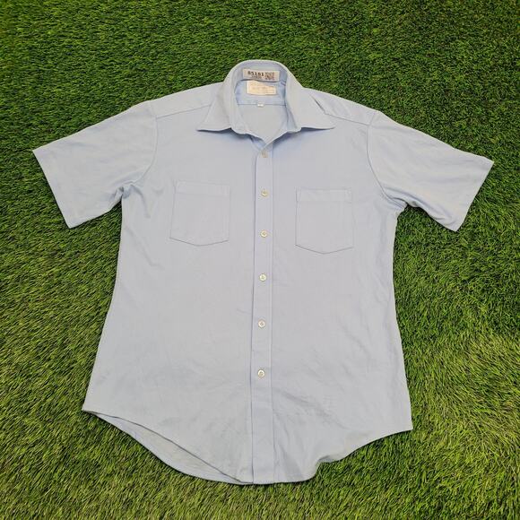 Vintage 80s Sears Disco Button Shirt M/L 21x30 Polyester - Picture 1 of 12